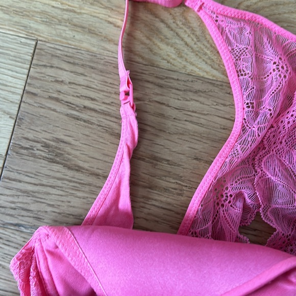 Jessica Simpson Nursing Bra Pink Lace Racer Back - Picture 3 of 6